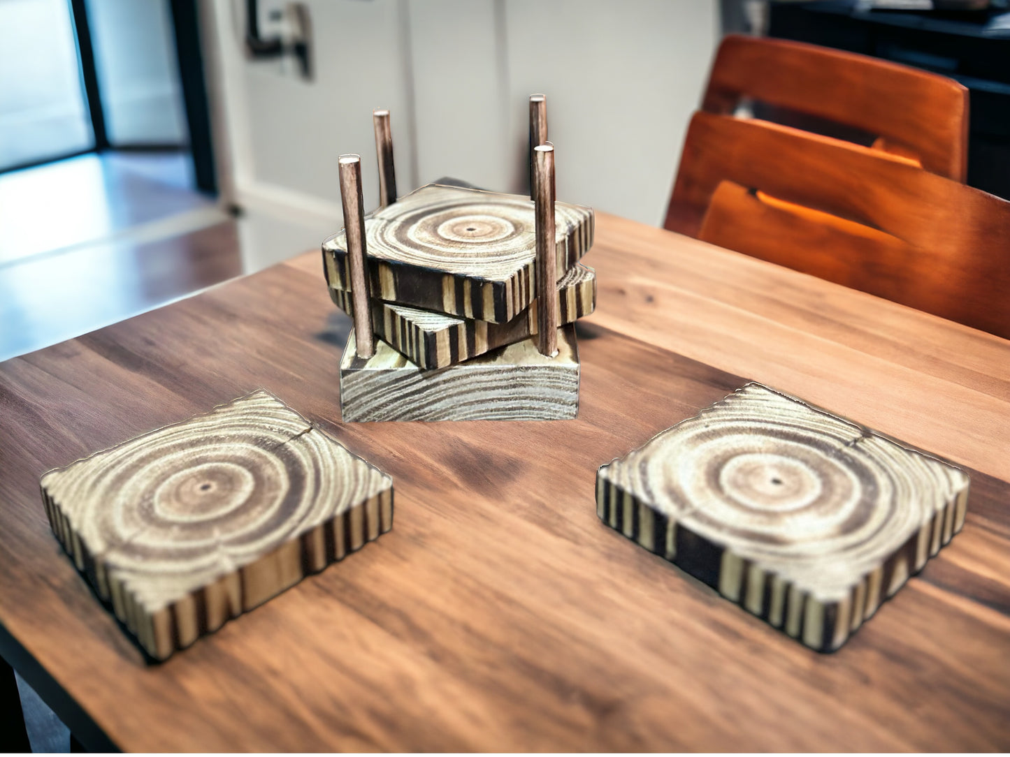 Rustic wood coasters