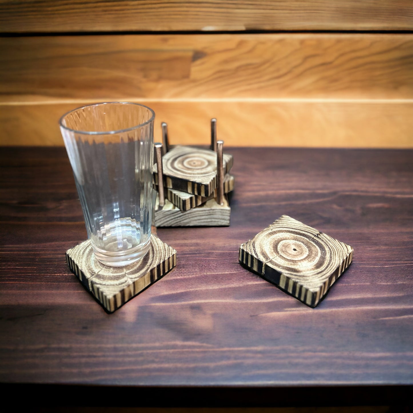 Rustic wood coasters